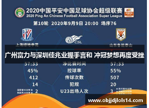 广州富力与深圳佳兆业握手言和 冲冠梦想再度受挫