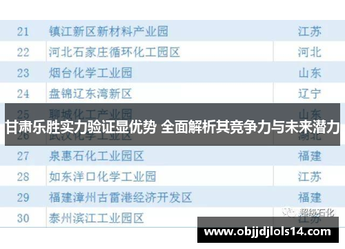 甘肃乐胜实力验证显优势 全面解析其竞争力与未来潜力