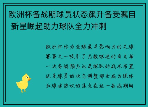 欧洲杯备战期球员状态飙升备受瞩目 新星崛起助力球队全力冲刺